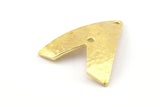 Hammered Triangle Charm, 4 Raw Brass Hammered Triangle Charms With 2 Holes, Pendants, Earring Findings (24x22.5x1mm) BS 1989