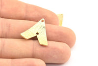 Hammered Triangle Charm, 4 Raw Brass Hammered Triangle Charms With 2 Holes, Pendants, Earring Findings (24x22.5x1mm) BS 1989