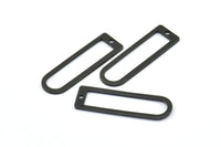 D Shape Rings, 5 Oxidized Brass Black D Shape Connectors, Rings (32x10x1mm) BS 1934 S701