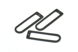 D Shape Rings, 5 Oxidized Brass Black D Shape Connectors, Rings (32x10x1mm) BS 1934 S701