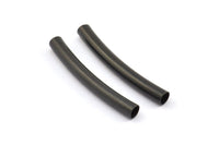 Black Noodle Tube, 12 Oxidized Brass Black Curved Tubes (4x36mm) Bs 1422 S697