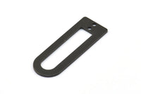 D Shape Rings, 6 Oxidized Brass Black D Shape Connectors With 2 Holes, Rings  (37x13x1mm) BS 1926 S699
