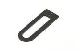 D Shape Rings, 6 Oxidized Brass Black D Shape Connectors With 2 Holes, Rings  (37x13x1mm) BS 1926 S699
