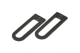 D Shape Rings, 6 Oxidized Brass Black D Shape Connectors With 2 Holes, Rings  (37x13x1mm) BS 1926 S699