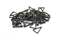 Black Blank Triangle, 25 Oxidized Brass Black Triangles (16x12x1mm) BS 2346 S710