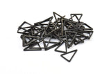 Black Blank Triangle, 25 Oxidized Brass Black Triangles (16x12x1mm) BS 2346 S710