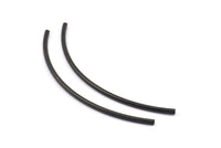 Black Curved Tube, 12 Oxidized Brass Black Curved Tubes (3x110mm) Bs 1419 S547