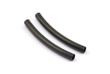 Black Noodle Bead, 24 Oxidized Brass Black Noodle Tube Beads (3x32mm) Bs 1416 S698