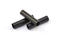 Black Tube Bead, 25 Oxidized Brass Black Tube Beads (5x20mm) Bs 1463 S694