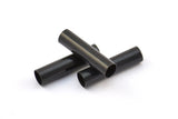 Black Tube Bead, 25 Oxidized Brass Black Tube Beads (5x20mm) Bs 1463 S694