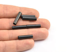 Black Tube Bead, 25 Oxidized Brass Black Tube Beads (5x20mm) Bs 1463 S694
