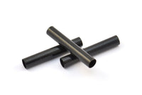 Black Tube Bead, 20 Oxidized Brass Black Tube Beads (5x30mm) Bs 1465 S712