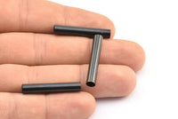 Black Tube Bead, 20 Oxidized Brass Black Tube Beads (5x30mm) Bs 1465 S712