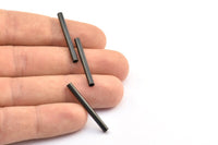 Black Tube Bead. 25 Oxidized Brass Black Tube Beads (3x30mm) Bs 1443 S708
