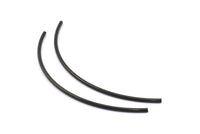 Black Noodle Tube, 6 Oxidized Brass Black Curved Tubes (3x130mm) Bs 1420 S612