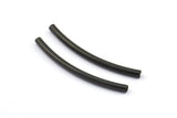 Black Noodle Tube, 25 Oxidized Brass Black Curved Tubes (2x30mm) Bs 1403 S691