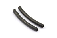 Black Curved Tube, 24 Oxidized Brass Black Curved Tubes (3x30mm) Bs 1417 S709