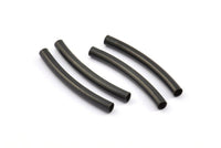 Black Curved Tube, 24 Oxidized Brass Black Curved Tubes (3x30mm) Bs 1417 S709