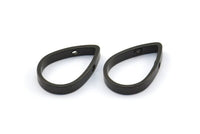 Thick Drop Connector, 12 Oxidized Brass Black Drop Earring With 2 Holes, Necklace Findings (16x11x2.5x1mm) BS 1849 S687