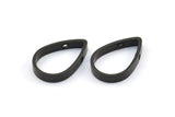 Thick Drop Connector, 12 Oxidized Brass Black Drop Earring With 2 Holes, Necklace Findings (16x11x2.5x1mm) BS 1849 S687