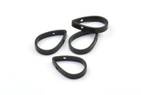Thick Drop Connector, 12 Oxidized Brass Black Drop Earring With 2 Holes, Necklace Findings (16x11x2.5x1mm) BS 1849 S687