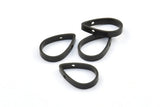 Thick Drop Connector, 12 Oxidized Brass Black Drop Earring With 2 Holes, Necklace Findings (16x11x2.5x1mm) BS 1849 S687