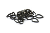 Thick Drop Connector, 12 Oxidized Brass Black Drop Earring With 2 Holes, Necklace Findings (16x11x2.5x1mm) BS 1849 S687