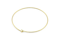 Brass Earring Wires, 25 Raw Brass Earring Studs, Wire Hoops (60x0.8mm) E171