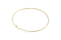 Brass Earring Wires, 25 Raw Brass Earring Studs, Wire Hoops (60x0.8mm) E171