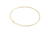 Brass Earring Wires, 25 Raw Brass Earring Studs, Wire Hoops (60x0.8mm) E171