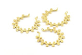 Brass Circle Pendant, 3 Raw Brass Circle Pendant With 2 Loops, Earrings, Charms, Findings (34.5x36x1.5mm) BS 1990
