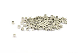 50 Silver Tone Square Cube Beads (4x4mm) Bs 1148--n0547 H0469