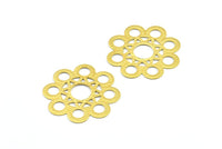 Brass Flower Charm, 12 Raw Brass Flower Filigree (28mm) Brs 441 A0703