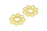 Brass Flower Charm, 12 Raw Brass Flower Filigree (28mm) Brs 441 A0703