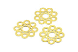 Brass Flower Charm, 12 Raw Brass Flower Filigree (28mm) Brs 441 A0703