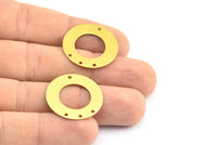 Pirinç Küpe Buluntusu, 3 Delikli 12 Ham Pirinç Yuvarlak Küpe Buluntusu, Tılsımlar (25 mm) Brs 2 A0278