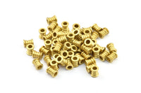 20 Raw Brass Industrial Tubes, Spacer Beads, Findings (7x6mm) D0051