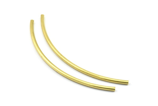 Brass Choker Finding, 12 Raw Brass Curved Tubes (3x100mm) Bs 1418