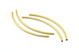 Brass Choker Finding, 12 Raw Brass Curved Tubes (3x100mm) Bs 1418
