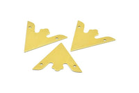 Brass Triangle Pendant, 10 Raw Brass Triangle Pendant With 2 Holes (33x33x33mm) Brass 049 A0148