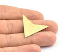 Brass Triangle Pendant, 4 Raw Brass Triangle Pendant Without Holes (33x33x33mm) Brass 045-0 A0151