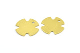 Four Leaf Clover, 10 Raw Brass Geometric Stamping Blank Charms With 1 Hole (18x0.80mm) B0127