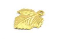 Raw Brass Leaf, 50 Raw Brass Leaf Charms, Pendants, Findings (19x16mm) Brs 514 A0529