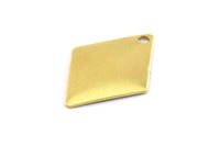 Brass Diamond Charm, 100 Raw Brass Diamond Charms, Pendant, Findings (17x12mm) Brs 25 A0202