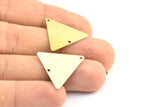 22mm Triangle Charm, 100 Raw Brass Triangle Charms with 2 Holes (22x25x0.40mm) Brs 3028-2 A0085