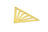 Bohemian Triangle Pendant, 10 Raw Brass Triangle Pendant With 2 Holes (45x35x35mm) A0010