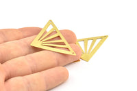 Raw Brass Triangle, 5 Raw Brass Triangle Pendants With 2 Holes (45x35x35mm) A0010