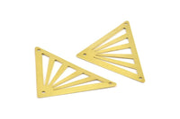 Brass Triangle Pendant, 10 Raw Brass Triangle Pendant With 3 Holes (45x35x35mm) A0011