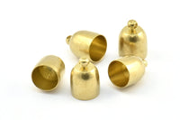 Brass End Cap, 20 Raw Brass End Cap, Cord Tip Cord End - (9.7x13.7mm) - Bs-1665
