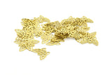 Ham Pirinç Kelebek, 100 Ham Pirinç Kelebek Tılsımı, Kolye Ucu (15x12mm) Brs 524 (A0162)
